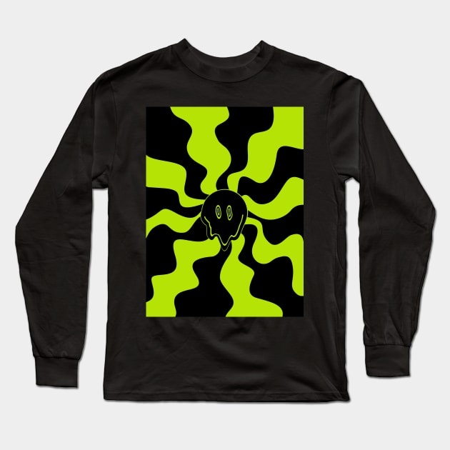 Smile Melt - Lime Green Long Sleeve T-Shirt by LAEC